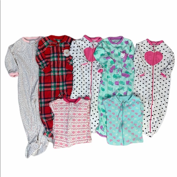 Baby Girls Sleepers Lot 18-24 Month 7 Item Lot EUC